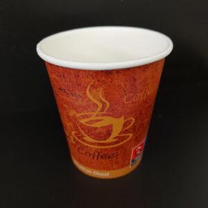 Kelímek papírový CTG hnědý s potiskem 0,2 l na kávu, průměr 80 mm (50 ks)