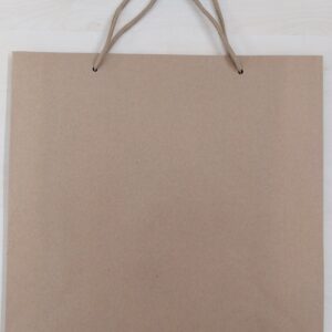 Dárková taška papírová hnědá 32x29x12 cm s provázkovým uchem