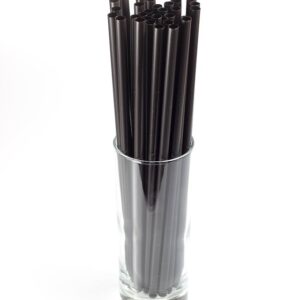 Plastová brčka JUMBO (opakovatelně použitelná) - černá (150 ks)